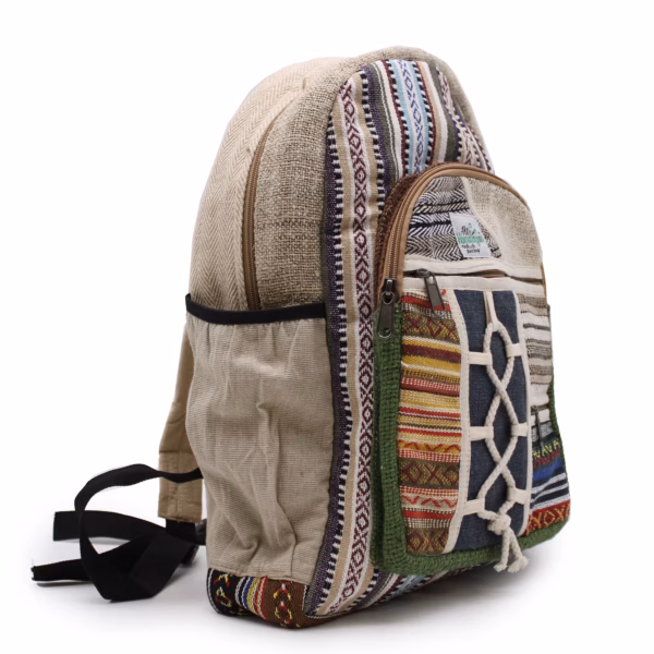 Large Hemp Backpack - Rope & Pockets Style - Image 5