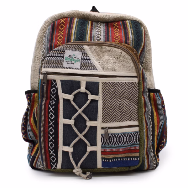 Large Hemp Backpack - Rope & Pockets Style - Image 7