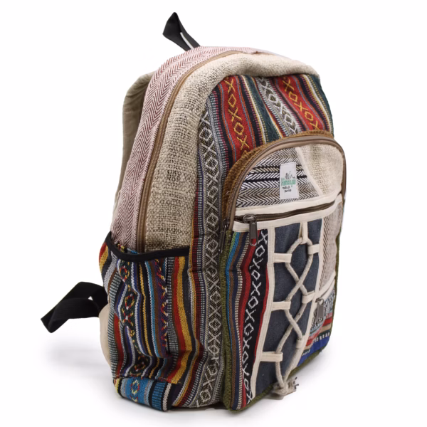Large Hemp Backpack - Rope & Pockets Style - Image 8