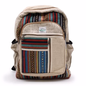 Rugzak - Hemp - Rechte Ritsen Stijl - Gemengde Kleuren - Groot