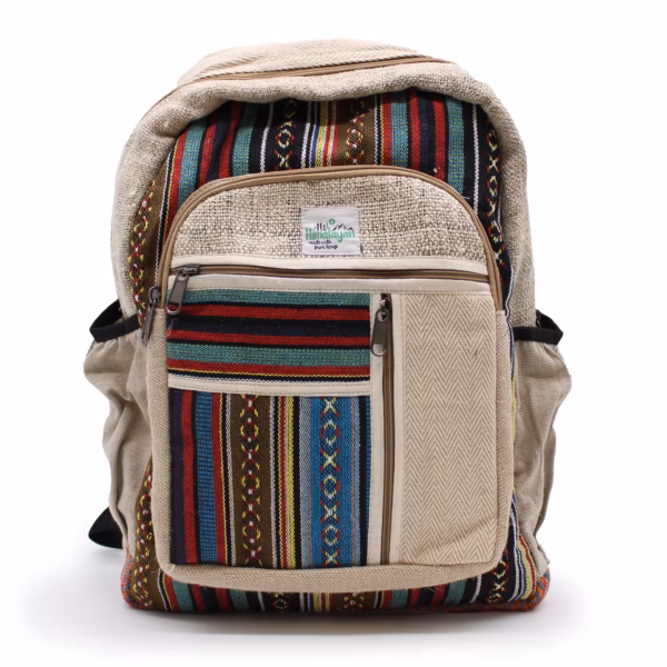Rugzak - Hemp - Large - Rechte Ritsen Stijl - Gemengde Kleuren - Afbeelding 4