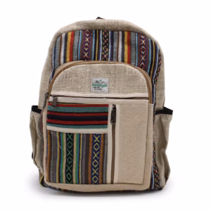 Rugzak - Hemp - Rechte Ritsen Stijl - Gemengde Kleuren - Groot