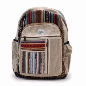 Rugzak - Hemp - Rechte Ritsen Stijl - Gemengde Kleuren - Groot
