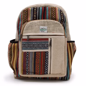 Rugzak - Hemp - Rechte Ritsen Stijl - Gemengde Kleuren - Groot