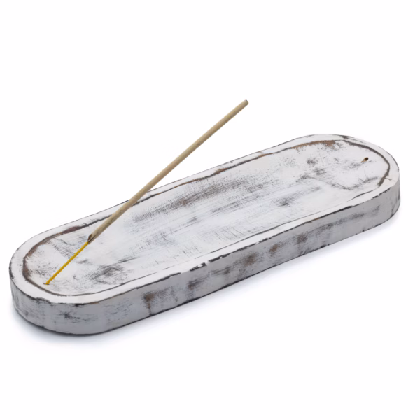 Stort Røkelsesbrett 30x10cm - Classic Whitewash - Bilde 2