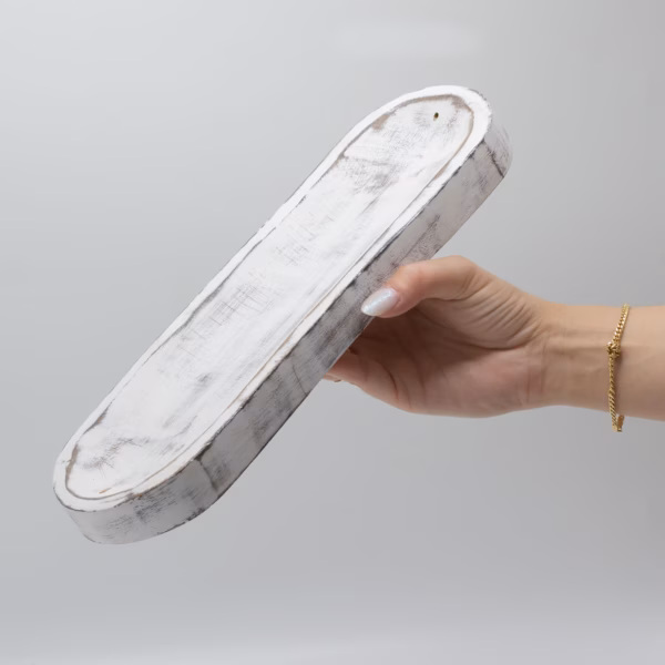 Stort Røkelsesbrett 30x10cm - Classic Whitewash - Bilde 3