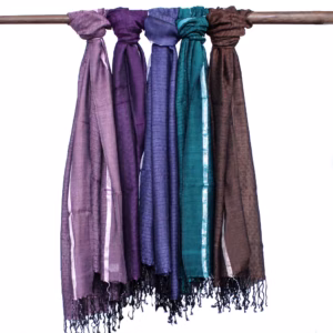 Store Indiske Bohoskjerf - 75x180 cm - Tilfeldige Farger med Gulltråd