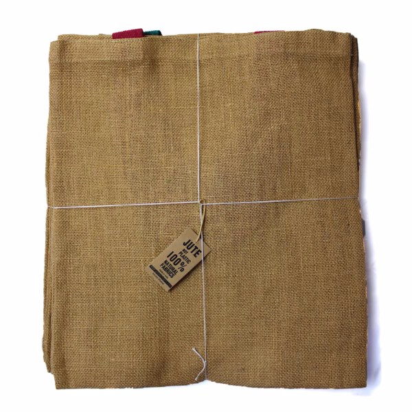 Totebag / Bæreveske I Jute - Håndtak I Lilla Farge Stor - Bilde 3
