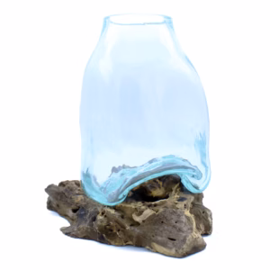 Vase I Smeltet Glass - Terrariumkrukke På Tre Stor