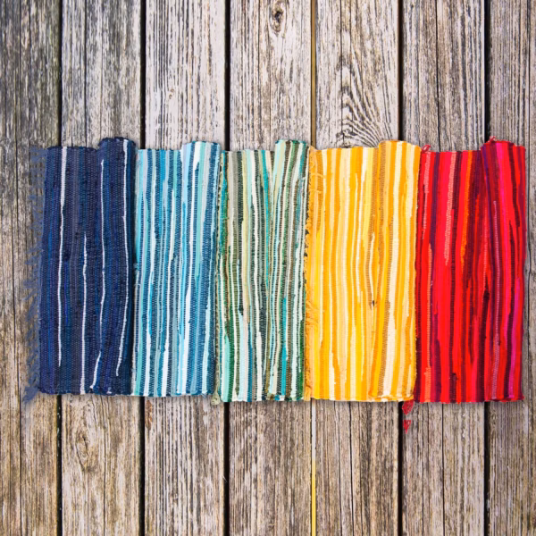 Large Rag Rug - 150x90cm - premium quality - Aqua Blues - Image 2