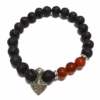 Lava Stone Bracelet - Axe-head Carnelian