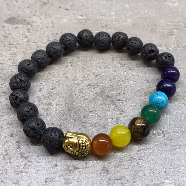 Armbånd Av Lavastein - Buddha Chakra - Bilde 2