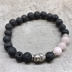 Armband av Lavasten - Buddha Rosenkvarts