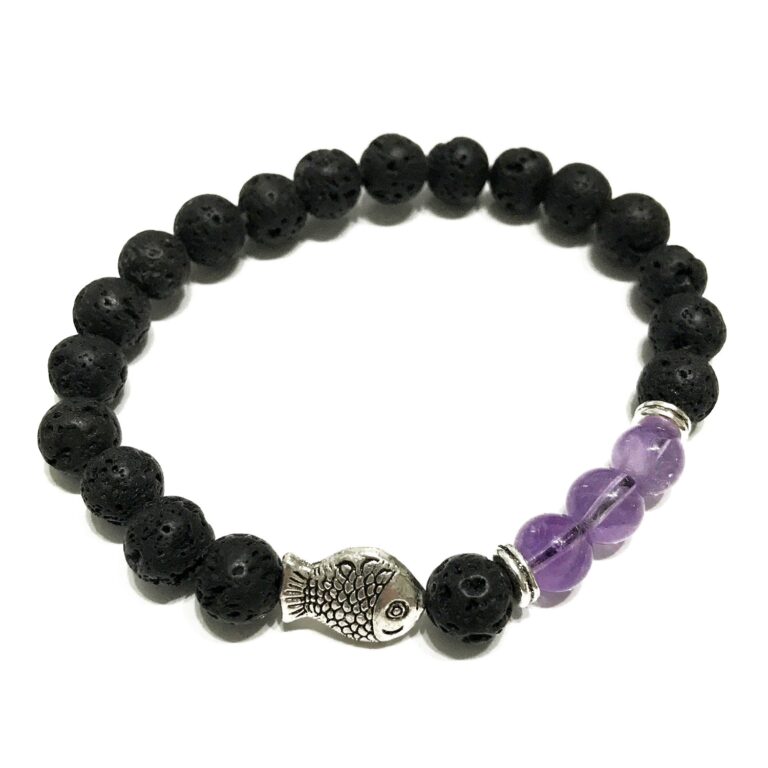 Lava-Stone-Bracelet-Fish-Amethyst