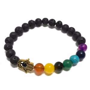 Armbånd Av Lavastein - Hamsa Chakra