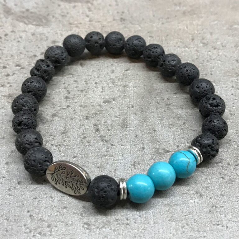 Lava-Stone-Bracelet-Leaf-Turquoise
