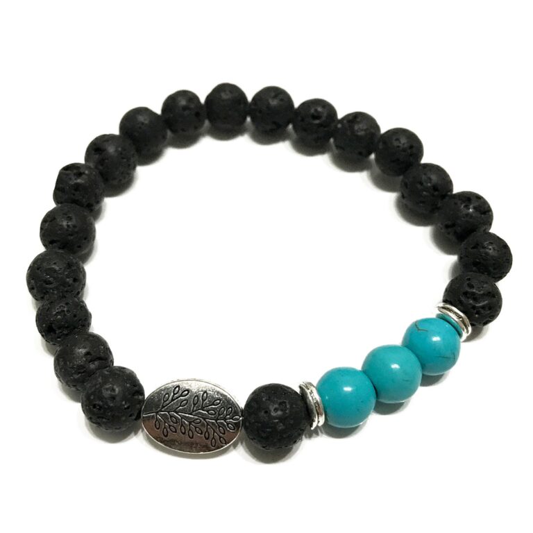 Lava-Stone-Bracelet-Leaf-Turquoise