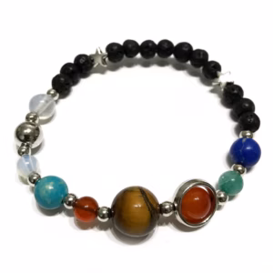 Armbånd Av Lavastein - Silver Solar System