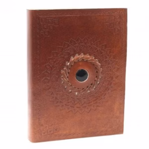 Notatbok I Lær, Svart Onyx 17x12 cm