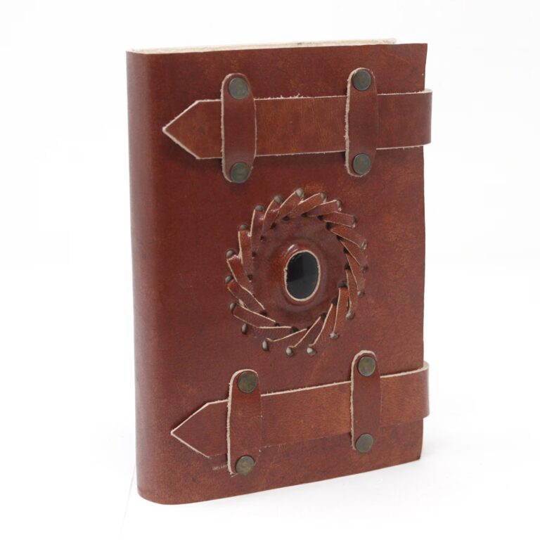 Leather-Black-Onyx-with-Belts-Notebook-15x10-cm
