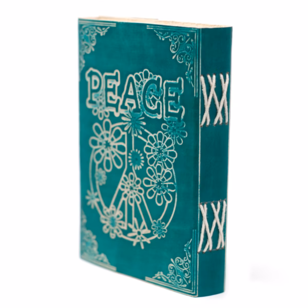Lærbok I Grønn Peace With Lock (18x13 cm) - Bilde 6