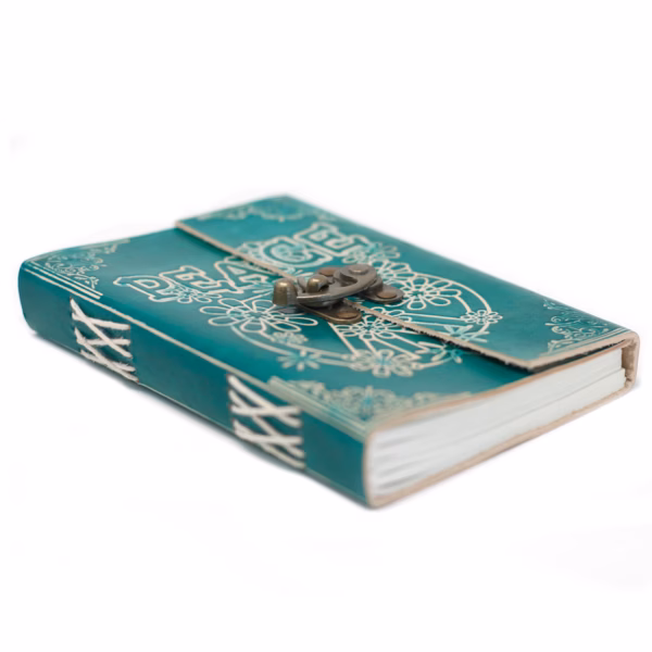 Lærbok I Grønn Peace With Lock (18x13 cm) - Bilde 10