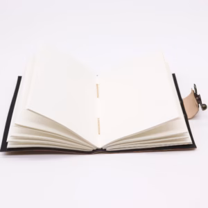 Lederen Dagboek - Blanco Papier - Werk & Droom - Lichtbruin - Groot