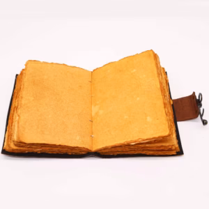 Leather Lotus Mandala Deckle-edge Notebook - 7x5"