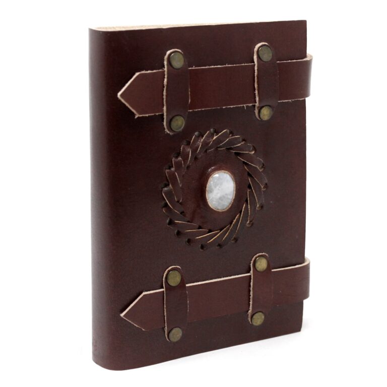 Leather-Moonstone-with-Belts-Notebook-15x10-cm