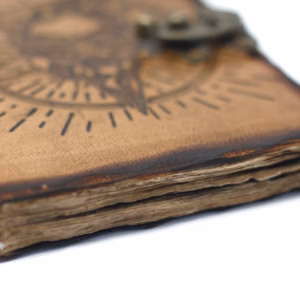 Ledernotizbuch - Pentagramm & Totenkopf - 18x13cm