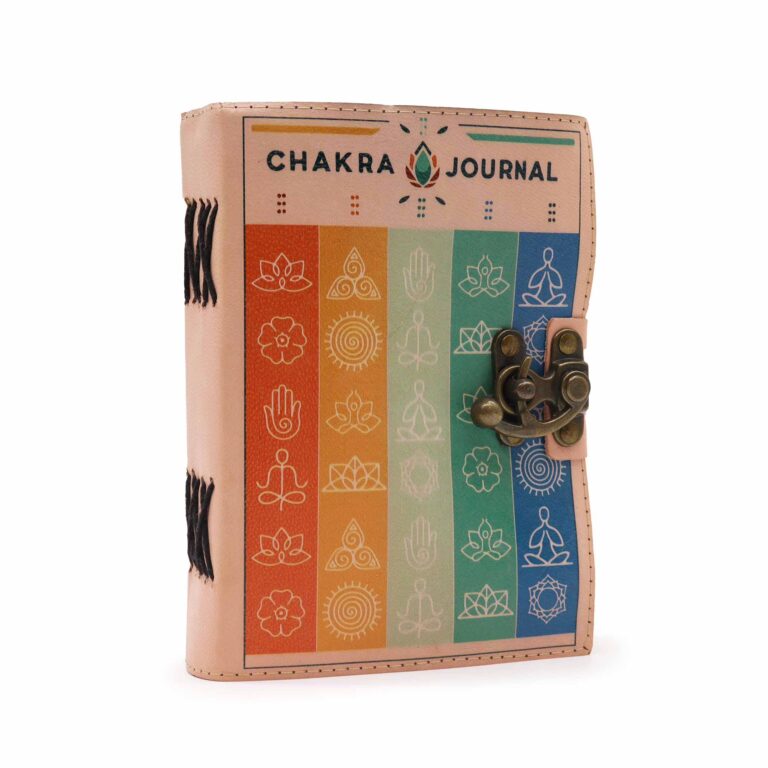 Leather-Seven-Chakra-Colours-Deckle-edge-Notebook-7x5