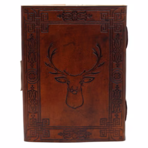 Leather Stag Notebook - 20x15cm