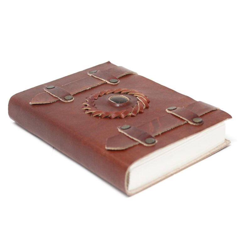 Leather-Tigereye-with-Belts-Notebook-15x10-cm