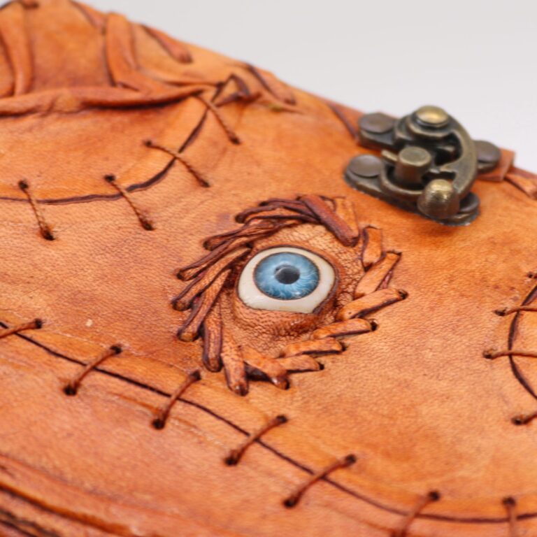 Light-Brown-Tan-Book-Evil-Eye-Decor-160-Deckle-Edges-Pages-17x12