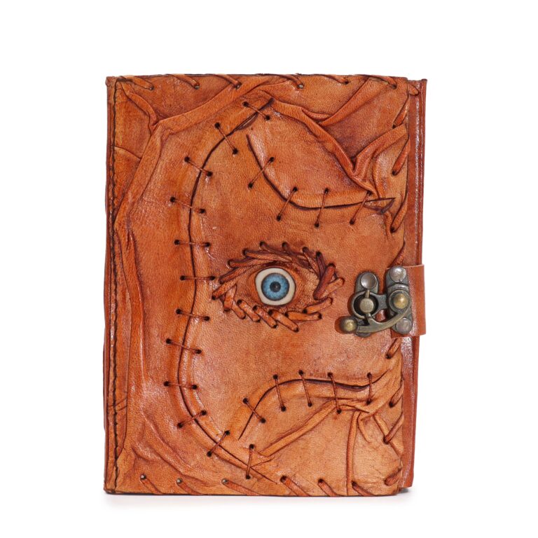 Light-Brown-Tan-Book-Evil-Eye-Decor-160-Deckle-Edges-Pages-17x12