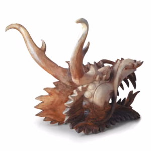 Live Size Dragon Head Carving - 30cm
