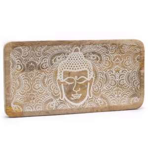 Langt Brett 30x15x2,5cm - Buddha Face Whitewash