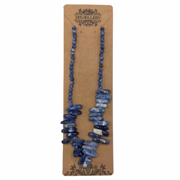 Collar de Gemas de Piedra Larga - Sodalita