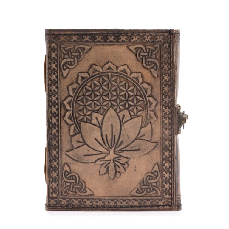 Lotus-Mandala-Esoteric-Notebook-Antique-Grey-200-pages-Stich-Edge-17.5x12