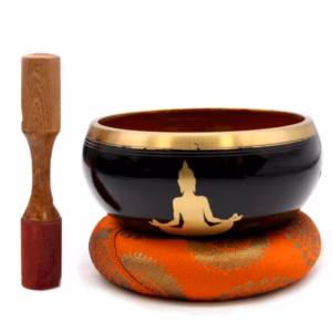 Buddha Syngeskålsett - Svart/Oransje 14 cm Stor