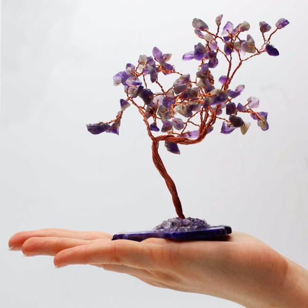 Stort Gemstone Tree - Ametyst På Naturlig Agatbase (100 Steiner) - Bilde 4