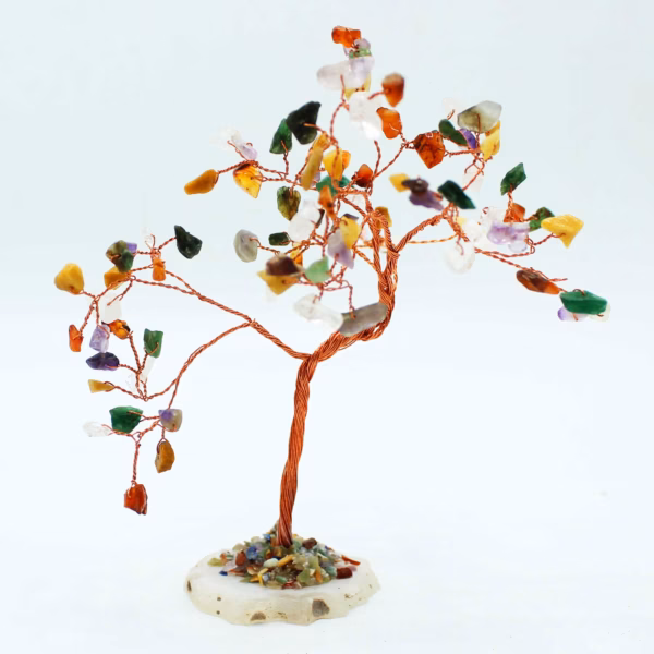 Stort Gemstone Tree - Flere Steiner På Naturlig Agatbase (100 Steiner) - Bilde 3