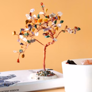 Stort Gemstone Tree - Flere Steiner På Naturlig Agatbase (100 Steiner)