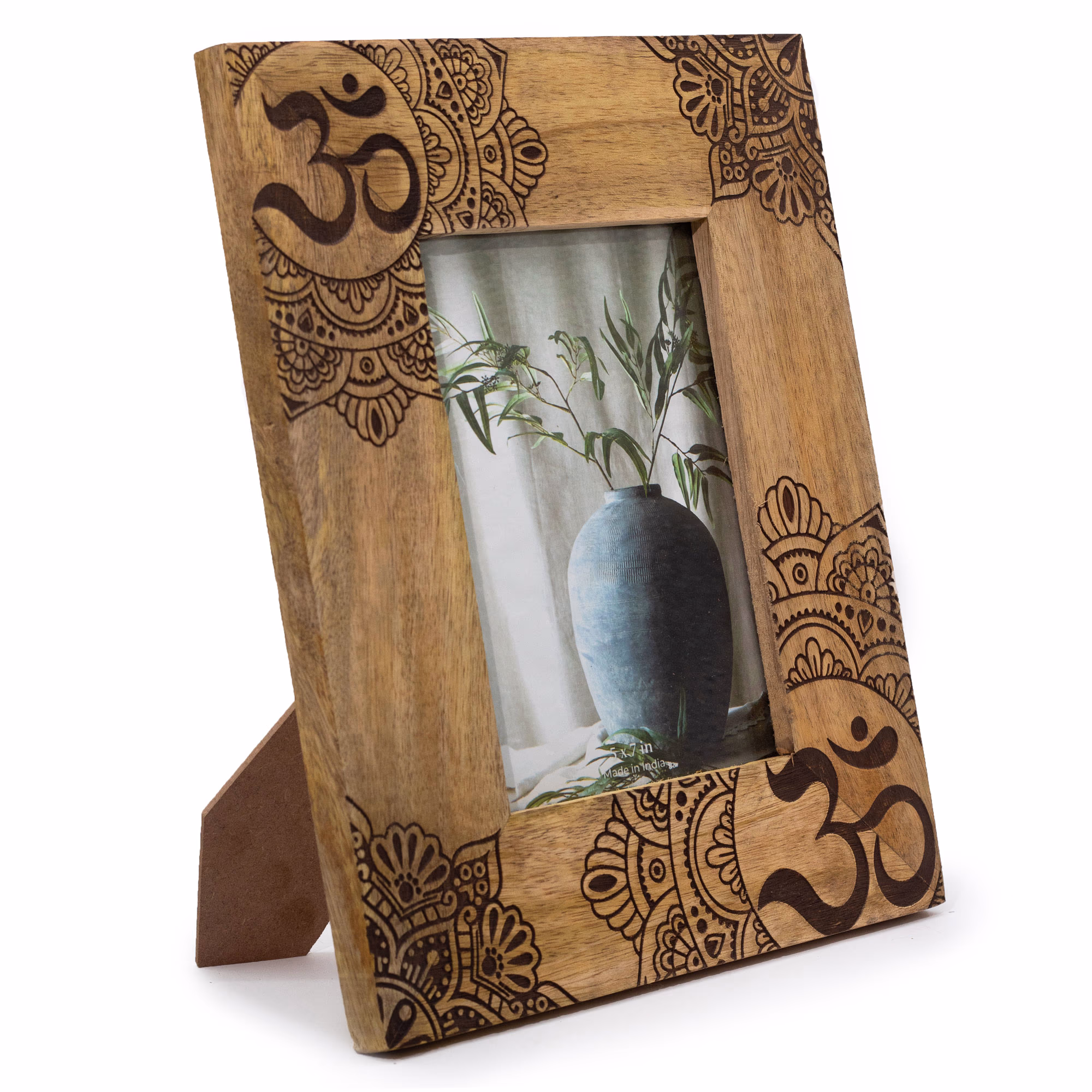 Lrg-Mango-Wood-Picture-Frame-for-13x18cm-28x23x2cm-Mandala-Black