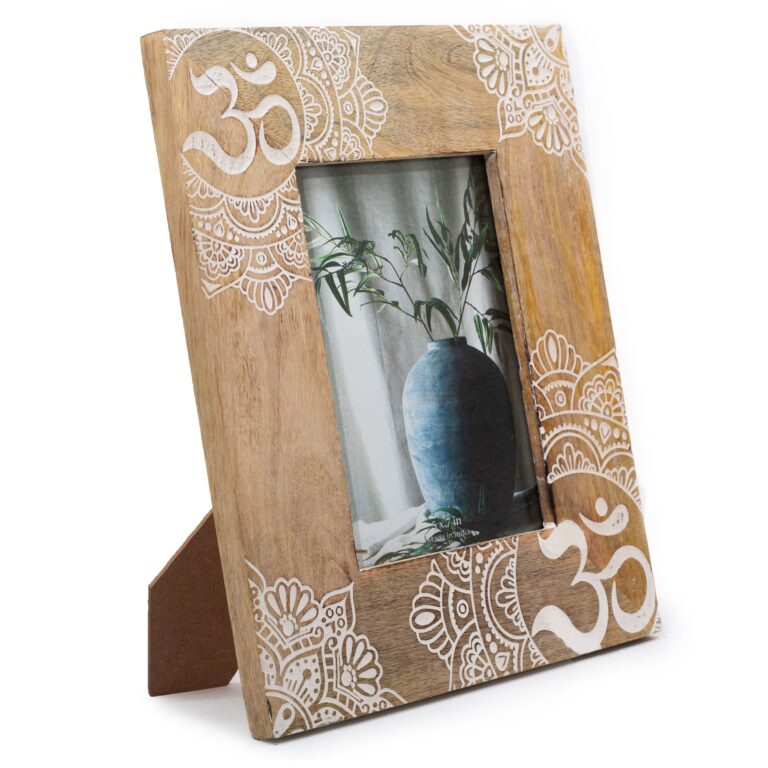 Lrg-Mango-Wood-Picture-Frame-for-13x18cm-28x23x2cm-Mandala-White