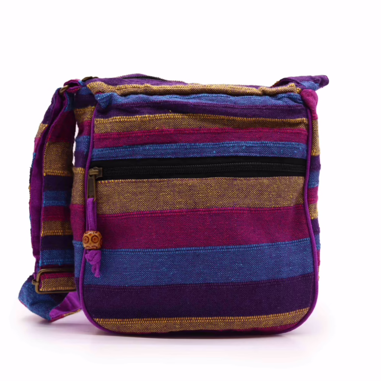Lrg-Nepal-Sling-Bag-Adjustable-Strap-Wild-Flowers