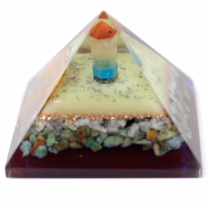 Organite Pyramid 70mm - Livets Blomst Symbol - Stor