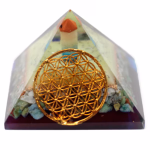 Organite Pyramid 70mm - Livets Blomst Symbol Stor