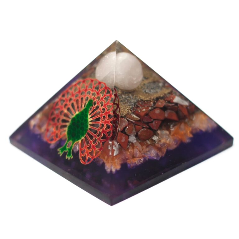 Lrg-Organite-Pyramid-70mm-Peacock（earth-base