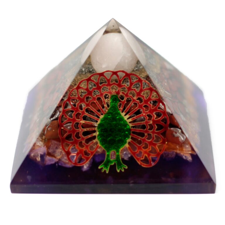 Lrg-Organite-Pyramid-70mm-Peacock（earth-base